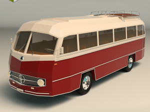 low poly vintage bus 02 3D Model