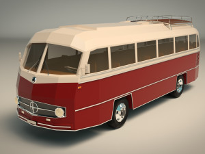 low poly vintage bus 02 Modello 3D