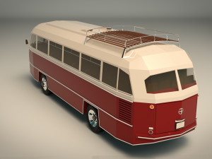low poly vintage bus 02 Modello 3D