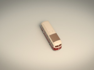 low poly vintage bus 02 Modello 3D