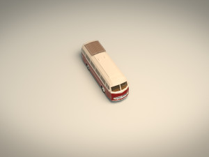 low poly vintage bus 02 Modello 3D