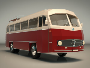 low poly vintage bus 02 Modello 3D