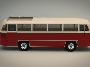 low poly vintage bus 02 Modello 3D