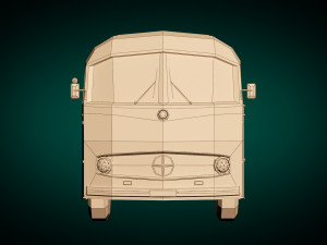 low poly vintage bus 02 Modello 3D