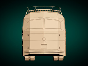 low poly vintage bus 02 Modello 3D