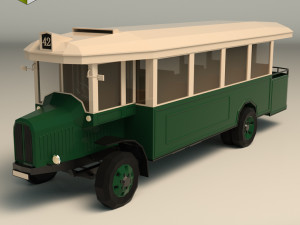 low poly vintage bus 03 3D Model