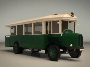 low poly vintage bus 03 3D Model