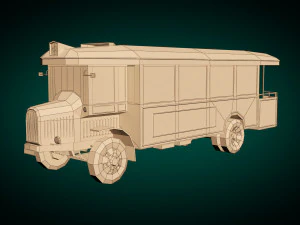 low poly vintage bus 03 3D Model