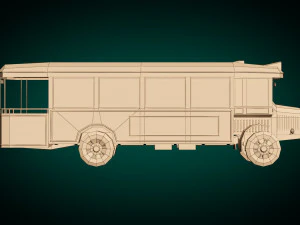 low poly vintage bus 03 3D Model