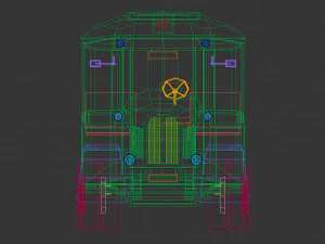 low poly vintage bus 03 3D Model