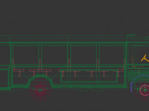 low poly vintage bus 03 3D-Modell