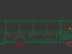 low poly vintage bus 03 3D Model