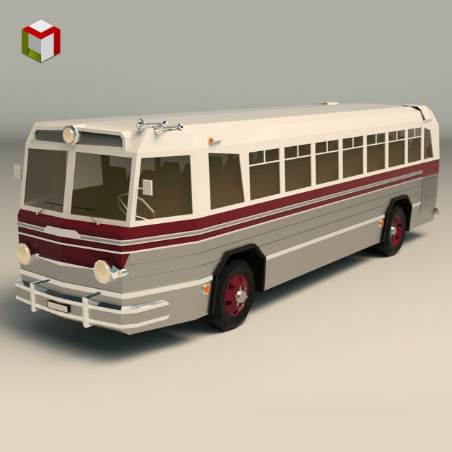 low poly vintage bus 04 Modello 3D .c4d .max .obj .3ds .fbx .stl .blend 