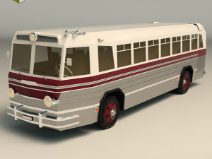 low poly vintage bus 04 3D Model