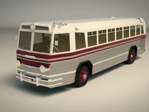 low poly vintage bus 04 3D Model