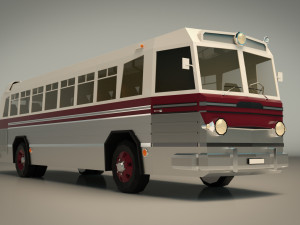 low poly vintage bus 04 Modello 3D
