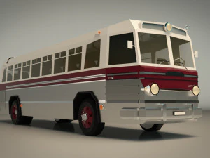 low poly vintage bus 04 3D Model