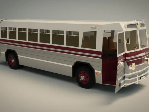 low poly vintage bus 04 3D Model