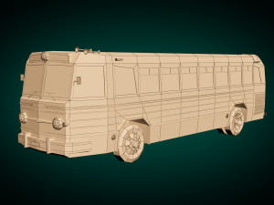 low poly vintage bus 04 Modello 3D
