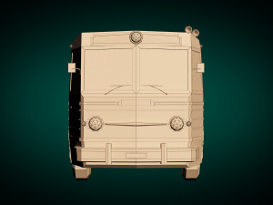 low poly vintage bus 04 Modello 3D