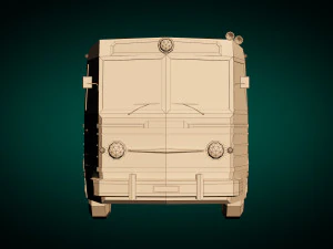 low poly vintage bus 04 3D Model
