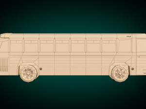 low poly vintage bus 04 Modello 3D