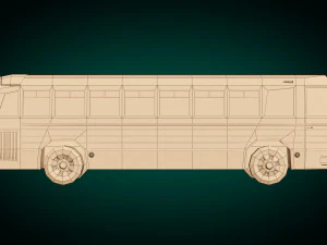 low poly vintage bus 04 3D Model