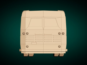 low poly vintage bus 04 Modello 3D