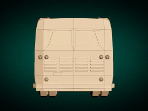 low poly vintage bus 04 3D Model
