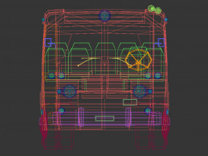 low poly vintage bus 04 Modello 3D