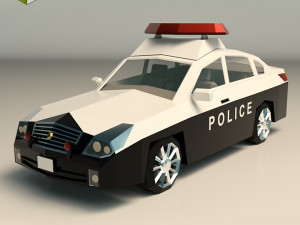 low poly police car 06 3D Model