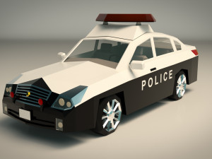 low poly police car 06 Modello 3D