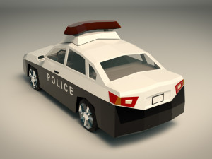 low poly police car 06 Modello 3D