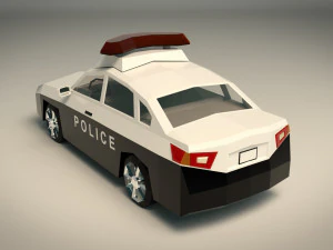low poly police car 06 3D Model