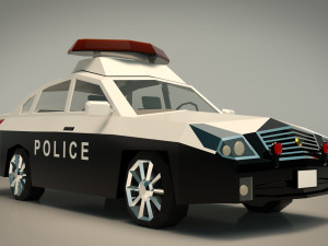 low poly police car 06 Modello 3D