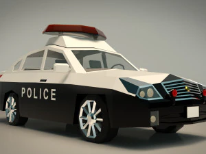 low poly police car 06 3D Model