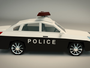 low poly police car 06 Modello 3D