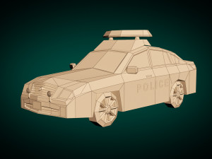 low poly police car 06 Modello 3D