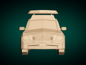 low poly police car 06 Modello 3D