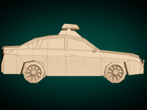 low poly police car 06 Modello 3D