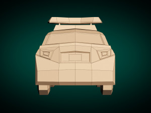 low poly police car 06 Modello 3D