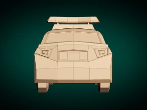 low poly police car 06 3D Model