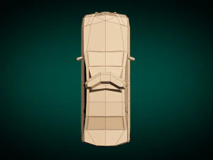 low poly police car 06 3D Model