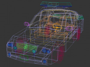 low poly police car 06 Modello 3D