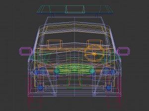 low poly police car 06 Modello 3D