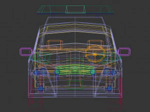 low poly police car 06 3D Model