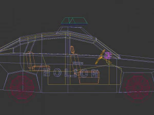 low poly police car 06 3D Model