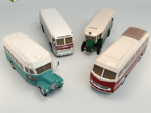 low poly bus pack 03 3D Model