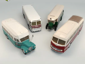 low poly bus pack 03 3D Model