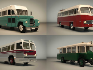 low poly bus pack 03 3D-Modell
